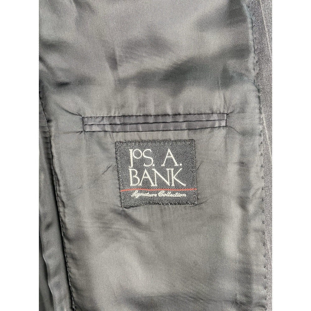Jos. A Bank Suit 41 L Gray Wool Striped Premium Business Jacket Pants Set 36x34 - Picture 16 of 16